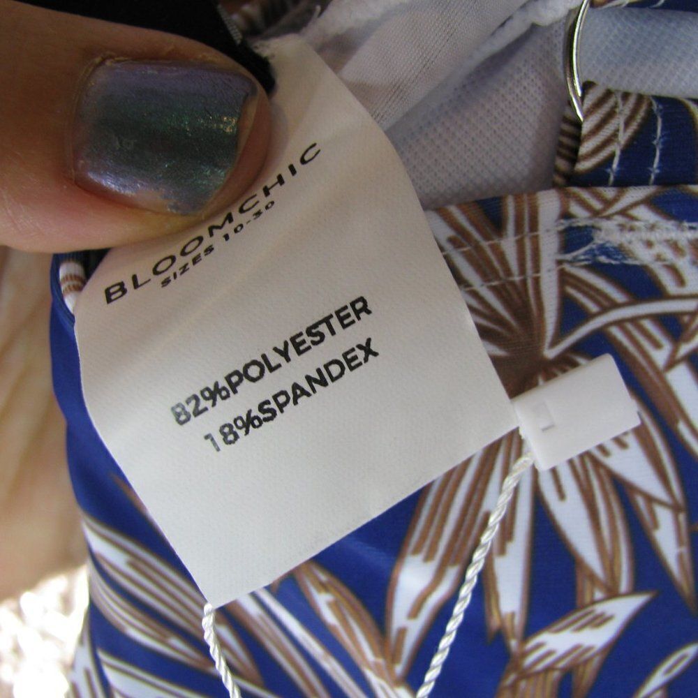 NWT BloomChic tropical blue swim top 12/L - Picture 12 of 13